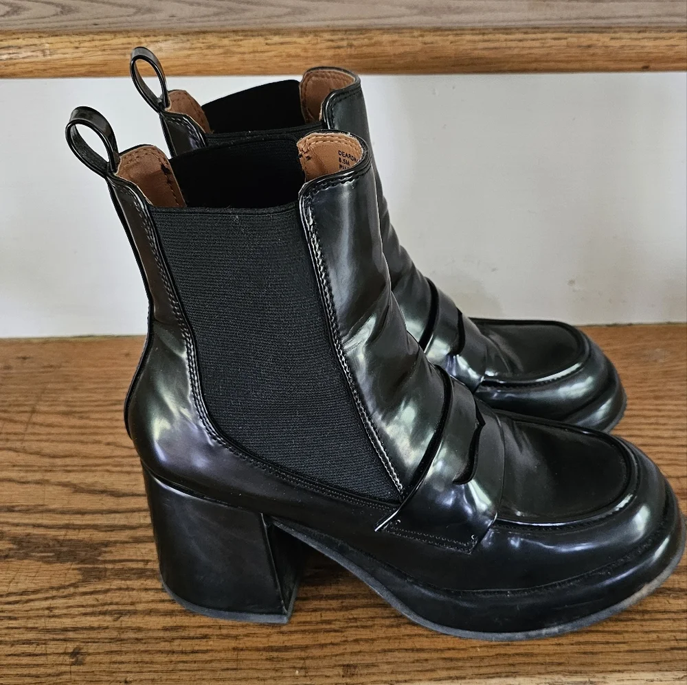 Madden Girl Black Chunky Boots 8.5 - Picture 2 of 8